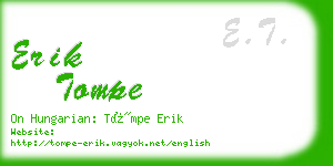 erik tompe business card